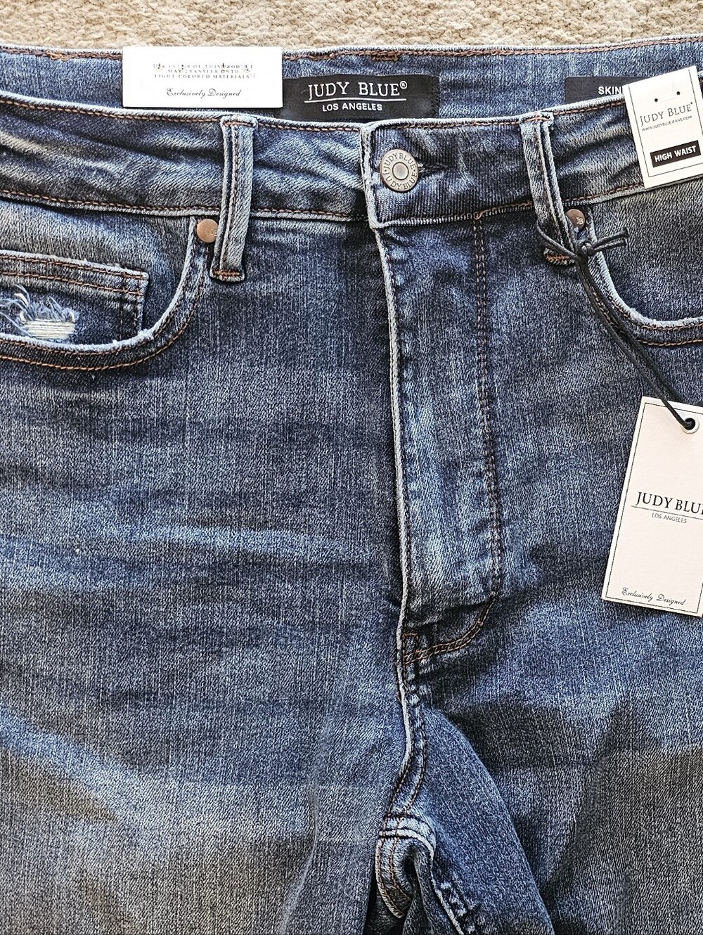Judy Blue Medium Blue Distressed Denim Jeans
